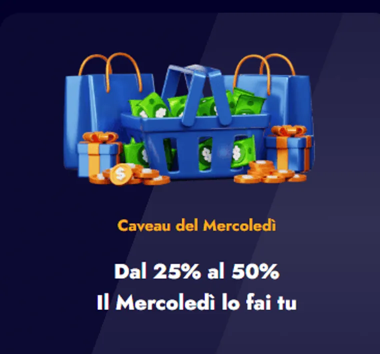 Caveau del mercoledi dal 25 al 50 percento